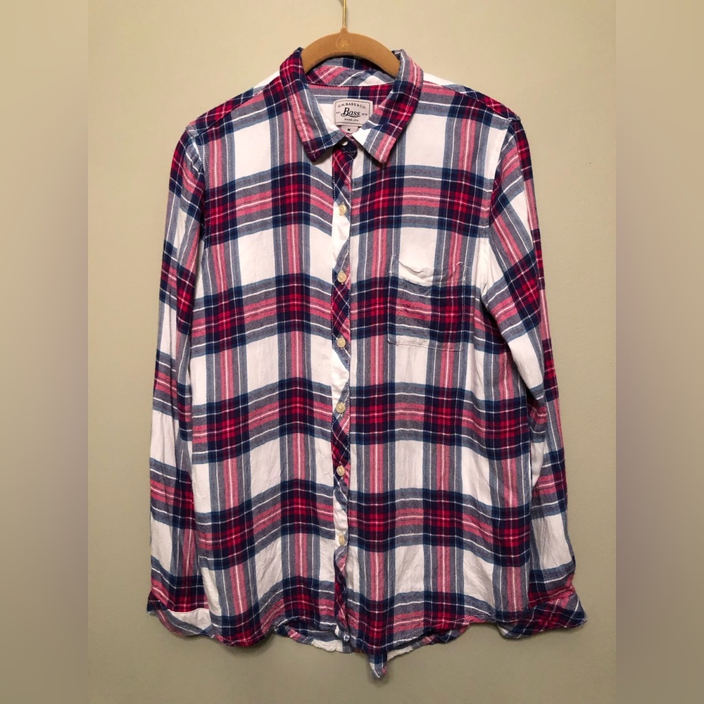 G.H.Bass & Co. | Blue & Plaid Tunic Button Down Shirt